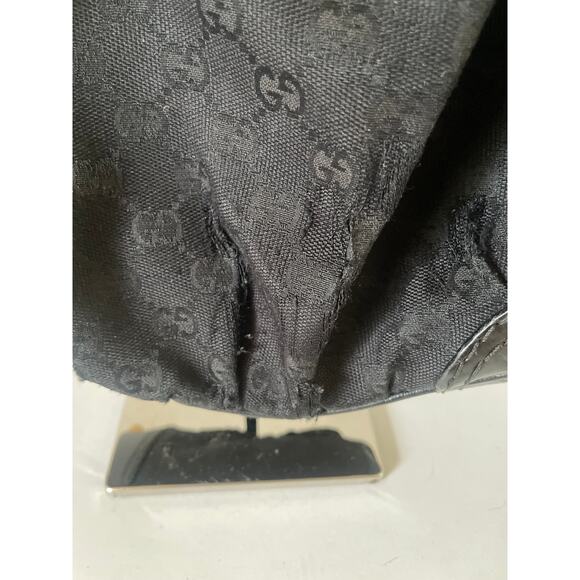 Gucci Black GG Canvas and Leather Medium Jockey Hobo Shoulder Handbag - Picture 3 of 13